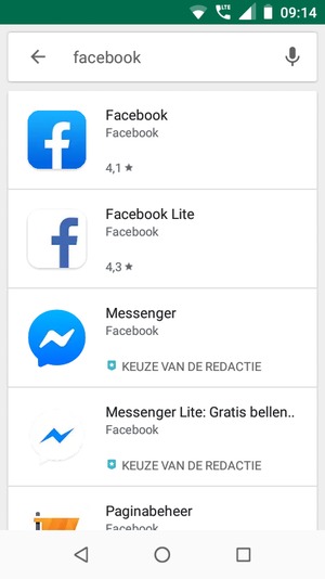 Selecteer de app
