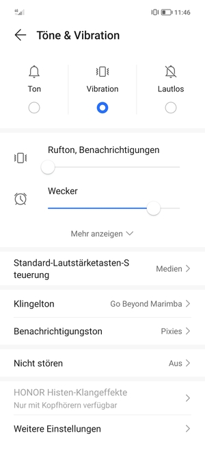 Wählen Sie die gewünschte Option