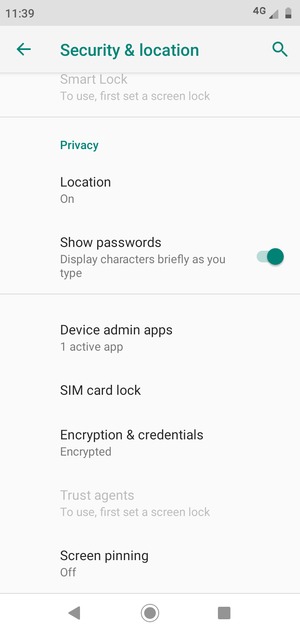 Select SIM card lock
