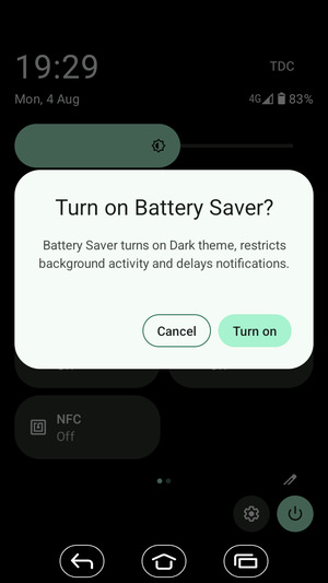 Select Turn on