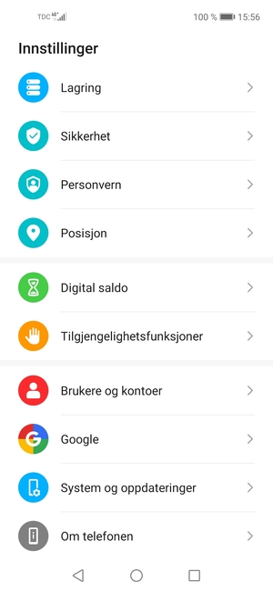 Bla til og velg Sikkerhet