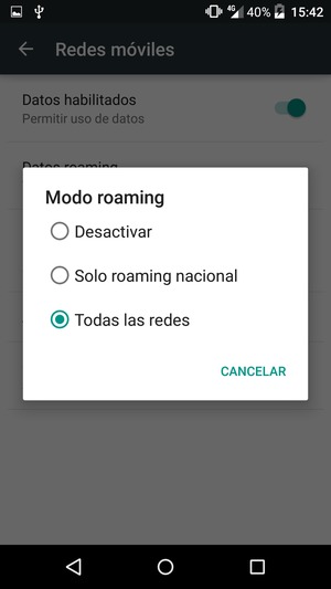 Seleccione la opción deseada