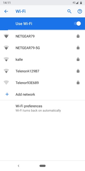 Select the wireless network you want to connect to