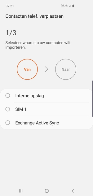 Selecteer SIM 1 of SIM 2