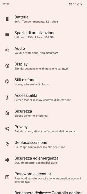 Scorri e seleziona Sicurezza