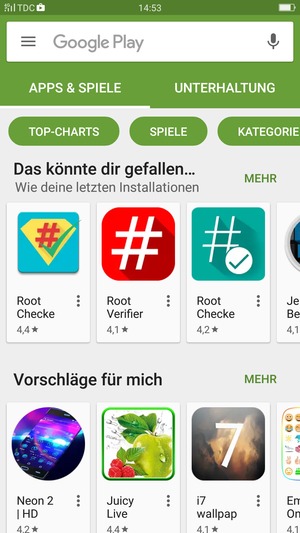 Wählen Sie die Suchleiste