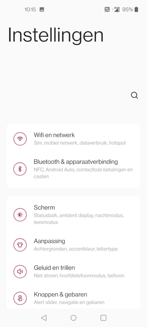 Selecteer Wifi en netwerk