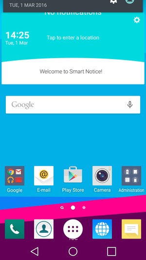 Slide down the top menu