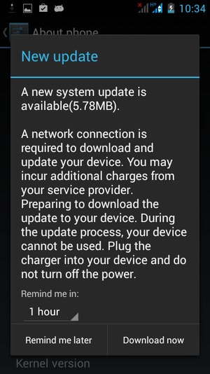 If your phone is not up to date, select Download now