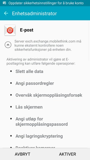 Velg AKTIVER