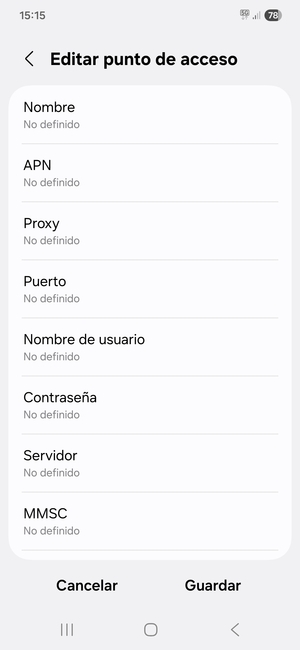 Introduzca la información de MMS
