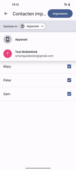 Selecteer uw Google-account
