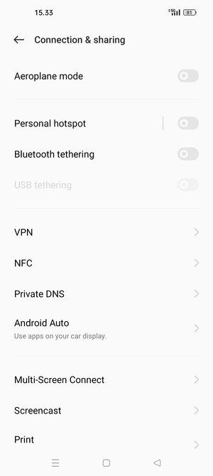 Select Personal hotspot