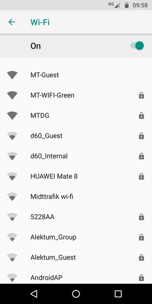 Select the wireless network you want to connect to