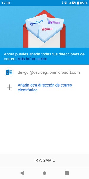 Seleccione IR A GMAIL