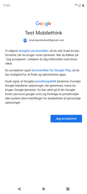 Vælg Jeg accepterer