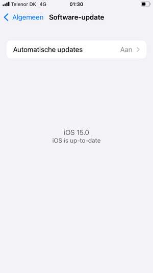 Als uw iPhone up-to-date is, zult u het volgende scherm zien.
