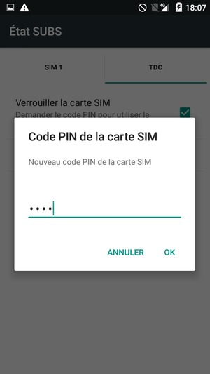 Saisissez votre Nouveau code PIN de la carte SIM et sélectionnez OK