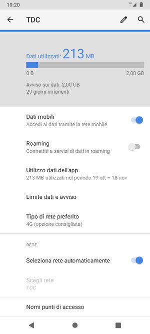 Scorri e seleziona Nomi punti di accesso