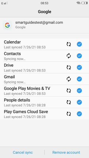 Your information will be synchronised