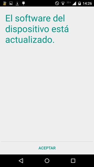Si su teléfono está actualizado, seleccione ACEPTAR