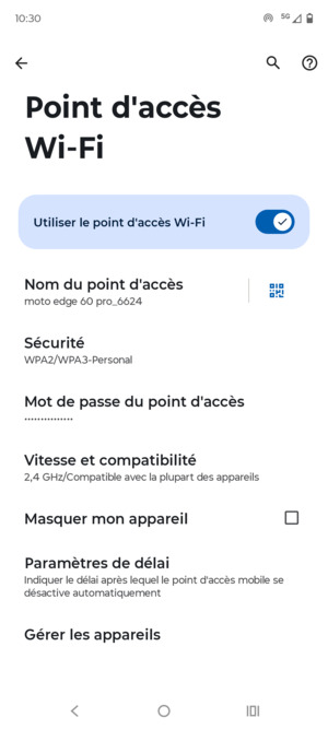 Votre téléphone est maintenant configuré pour être utilisé comme modem