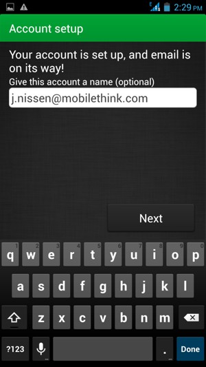 Give your account a name and select Next