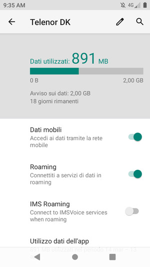 Attiva o disattiva Roaming