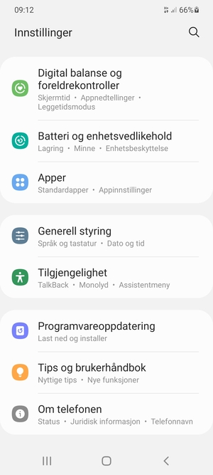 Bla til og velg Programvareoppdatering