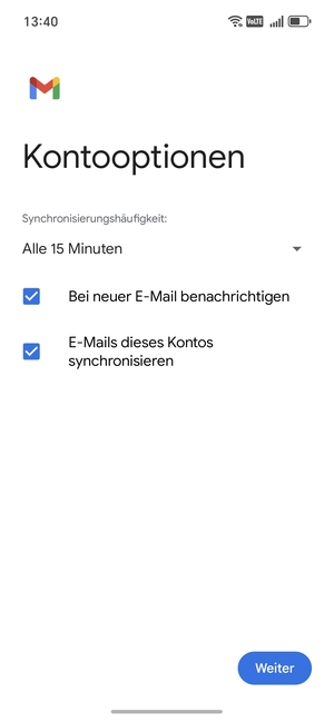 Wählen Sie Weiter