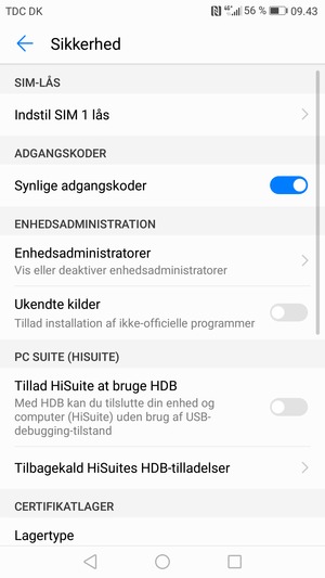 Vælg Indstil SIM lås