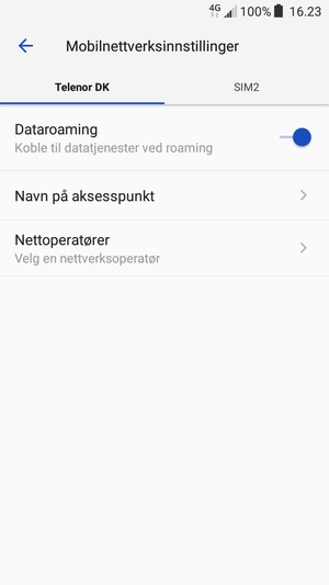 Slå Dataroaming på eller av