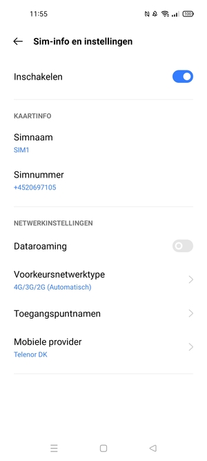 Selecteer Voorkeursnetwerktype