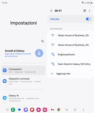 Seleziona la rete wireless a cui desideri connetterti