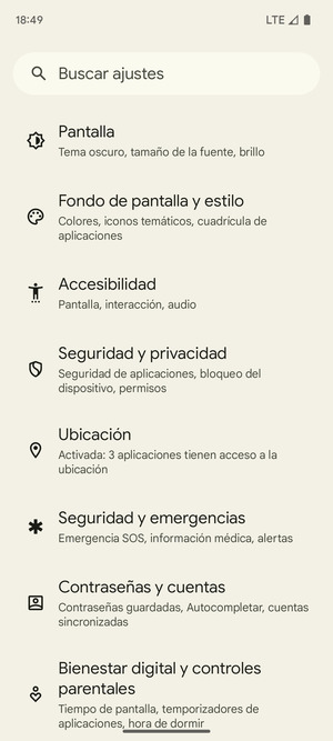 Desplácese y seleccione Ubicación