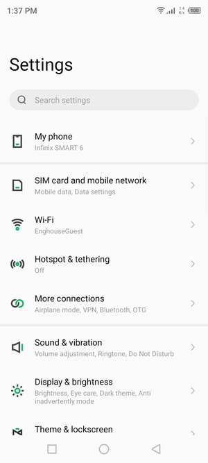 Select SIM card and mobile network