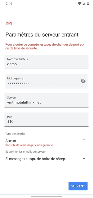 Sélectionnez SUIVANT