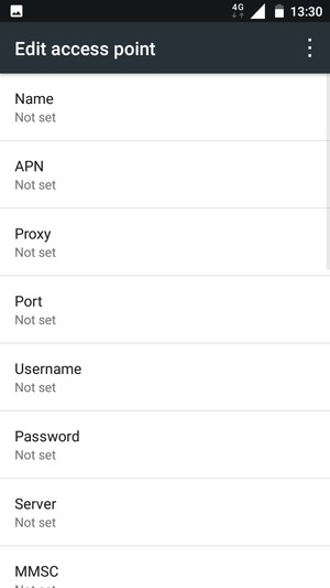 Enter Internet information
