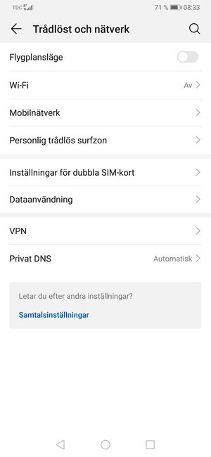 Välj Mobilnätverk
