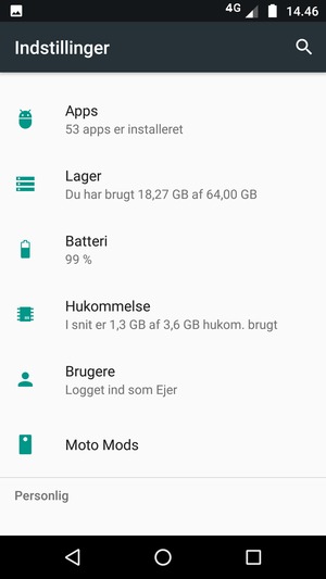 Scroll til og vælg Batteri
