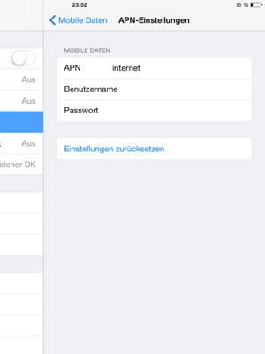 Geben Sie Internet-Informationen ein