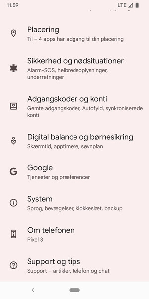 Scroll til og vælg System
