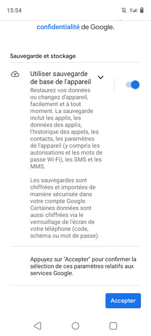 Sélectionnez Accepter