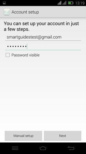Enter your Gmail or Hotmail address and Password. Select Next