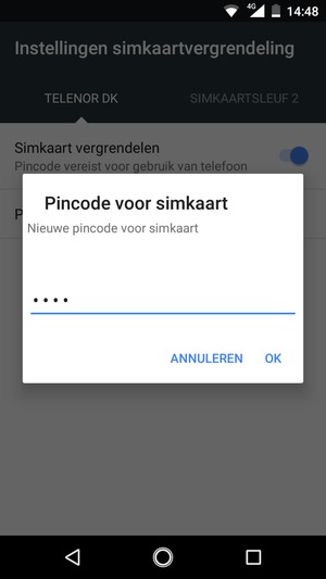 Voer uw Nieuwe pincode voor simkaart in en selecteer OK