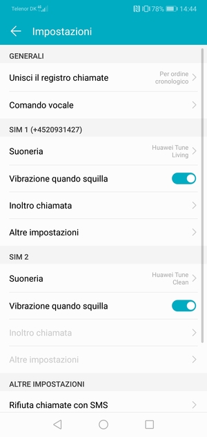 Scorri fino a SIM 1 o SIM 2 e seleziona Altre impostazioni