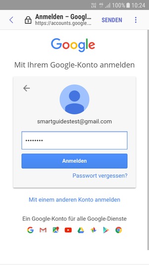 Geben Sie Ihre Gmail Passwort ein und wählen Sie Anmelden