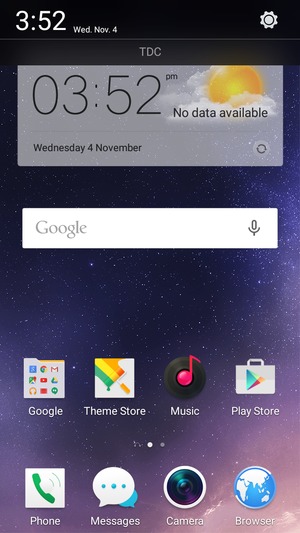 Slide down the top menu