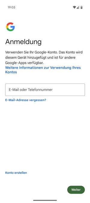 Geben Sie Ihre E-Mail-Adresse ein und wählen Sie Weiter