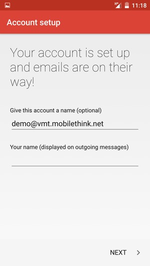 Give your account a name and enter your name. Select NEXT